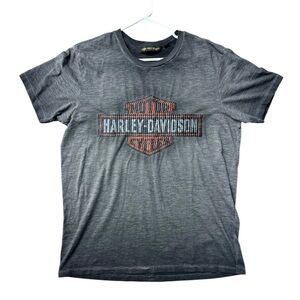 Harley-Davidson Gray Embroidered Short Sleeve Tee